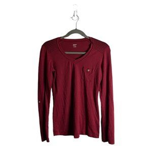 MEC Women's Pink V-Neck Long Sleeve T-Shirt